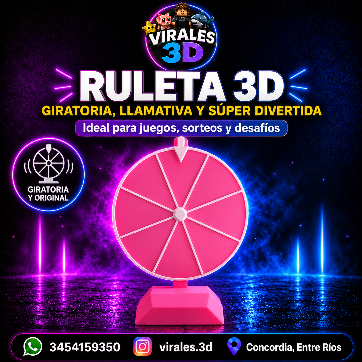Ruleta 3D de Virales 3D